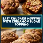 Easy Rhubarb Muffins with Cinnamon Sugar Topping