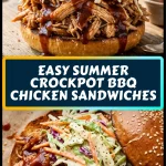 Easy Summer Crockpot BBQ Chicken Sandwiches