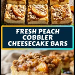 Fresh Peach Cobbler Cheesecake Bars