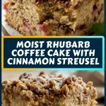 moist rhubarb coffee cake with cinnamon streusel