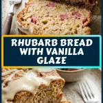 Rhubarb Bread with Vanilla Glaze