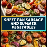 sheet pan sausage and summer vegetables