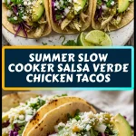 Summer Slow Cooker Salsa Verde Chicken Tacos